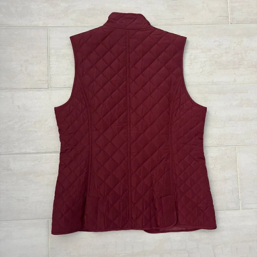 Orvis Vest Insulated Maroon Red Wine Quilted Small Pockets Lightweight Outdoors